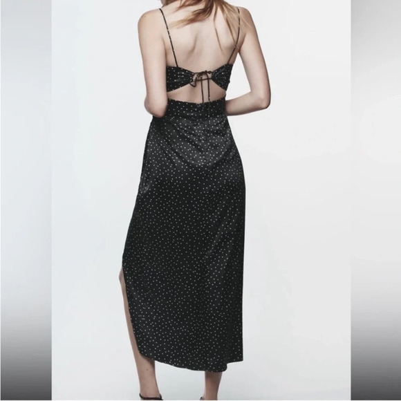 NWT Zara dotted Satin effect corset dress Size Large - Picture 3 of 9